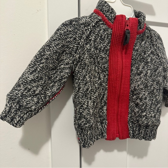 Baby Gap Heather Gray Baby Zip Up Knit Sweater Size 3-6 Months - Picture 3 of 12